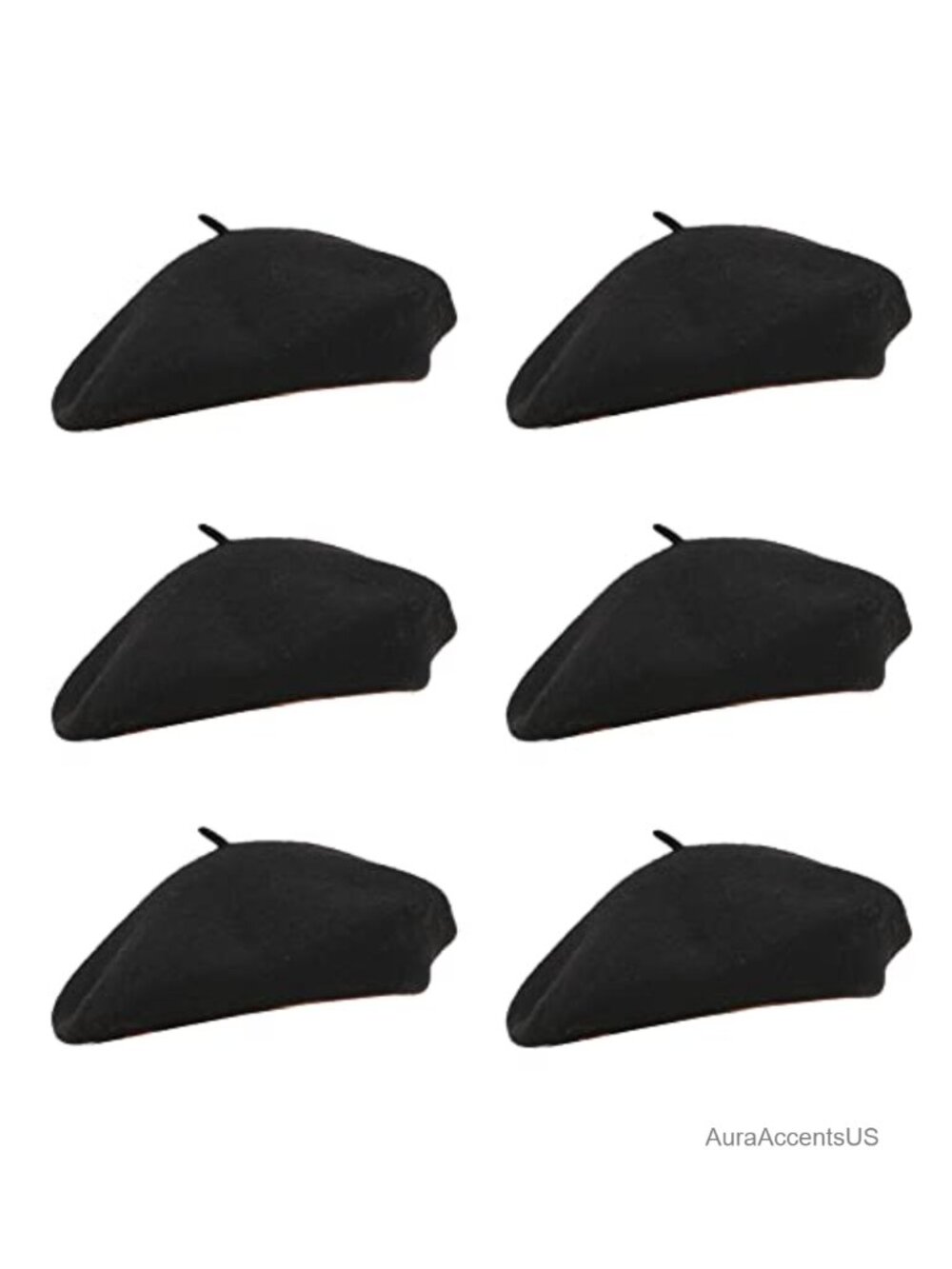 6 Wool Berets for Women French Artist Painter Caps Solid Color